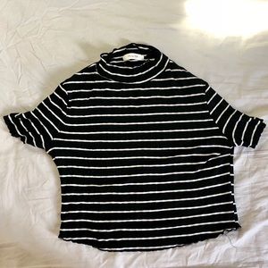 Striped turtleneck crop top